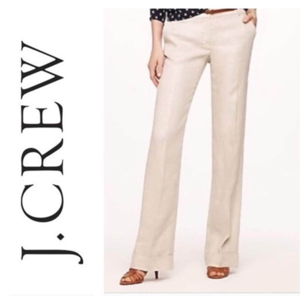 J. Crew Cafe trousers cream cotton size 2